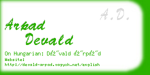 arpad devald business card